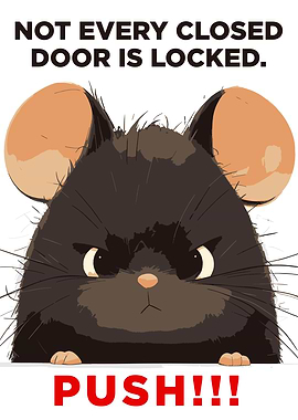 Grumpy Mouse Door Sign