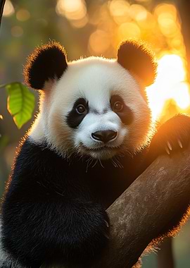 Panda in Golden Light