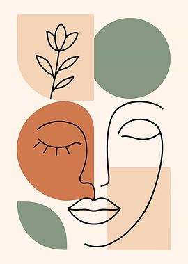 Abstract Face with Geometric Shapes