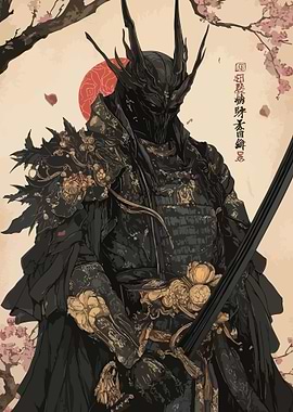 Dark Samurai Warrior with Sword