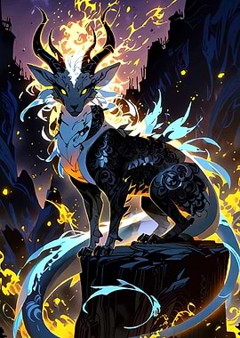 Fantasy Creature with Fire