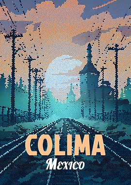 Colima, Mexico Travel Poster Mosaic