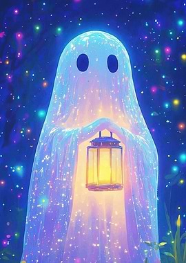 Glowing Ghost Lantern Forest