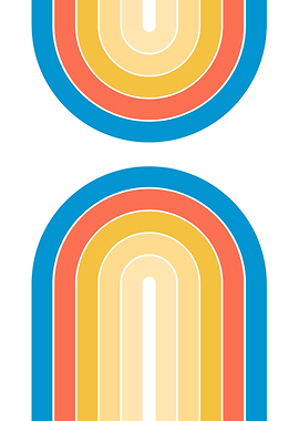 Retro Circuit Arches on White