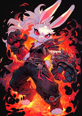 Rabbit Warrior Fiery Stance