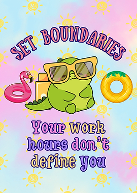 Set Boundaries, Cute Dinosaur Illustration