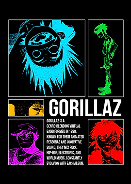 Gorillaz band poster art