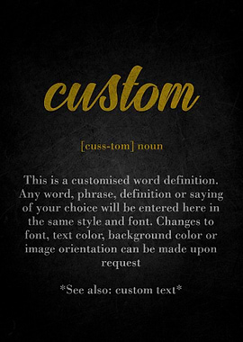 Custom Word Definition Art