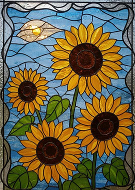Stained Glass Sunflowers