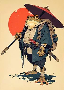 Frog Samurai Umbrella