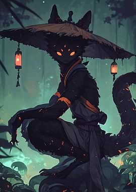 Anthropomorphic Fox Spirit Forest