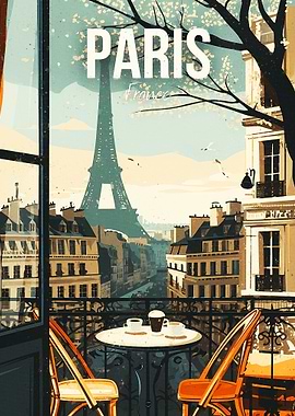 Paris Balcony View Eiffel Tower