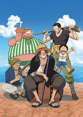 East Blue Young Luffy and Red-Hair Pirates
