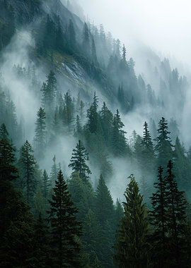 Misty Forest Landscape