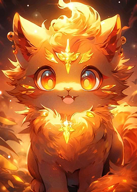 Golden Cat with Embellishments