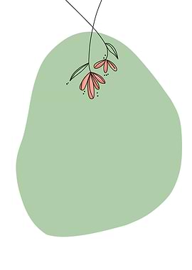 Minimalist Floral Design with Green Blob