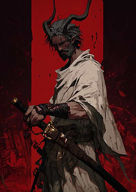 Horned Warrior with Sword