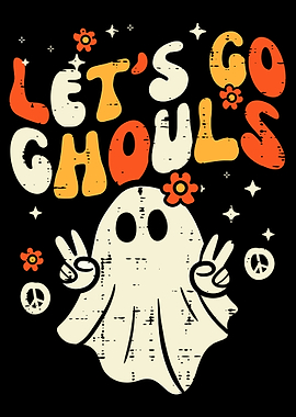 Let's Go Ghouls Retro Halloween Design