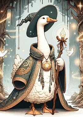 Goose Wizard Enchanted Forest