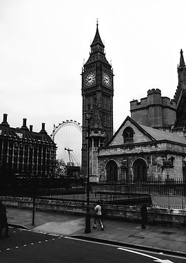 London cityscape in black and white