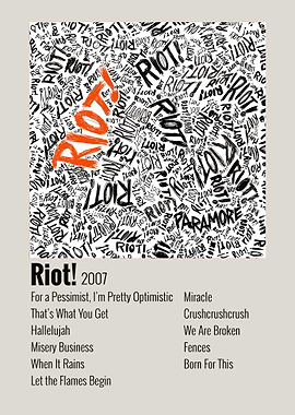 Paramore Riot! Album Cover Art