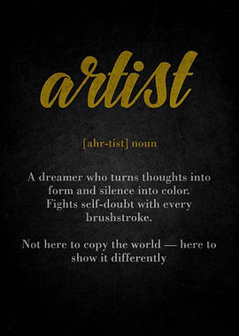 Artist Definition Typography Art