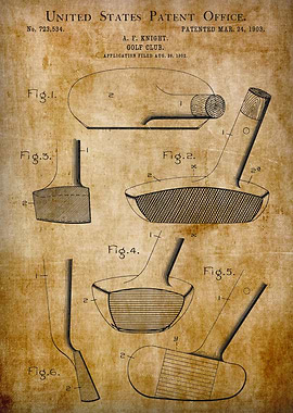 patent drawing knights golf club 1903