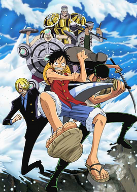 East Blue Luffy, Zoro and Sanji vs Krieg Pirates' Poster