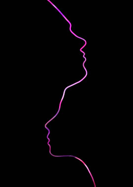 Neon Echo – Dual Silhouette in Light