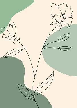 Minimalist Floral Line Art