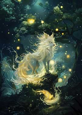 Mystical Fox in Enchanted Forest