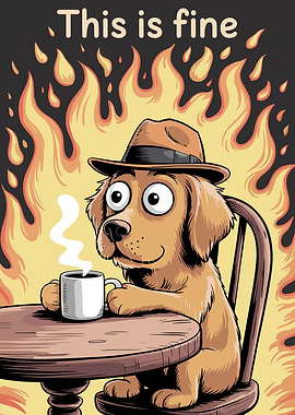 This is fine meme with dog