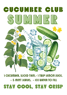 Cucumber Club Summer Drink Illustration