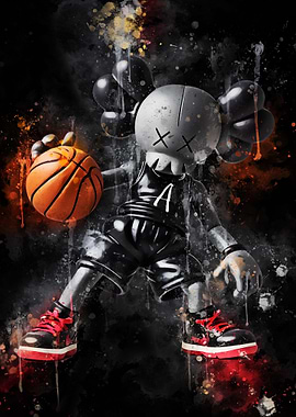 Kaws Basketball Player Art