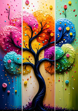 Colorful Abstract Tree Art