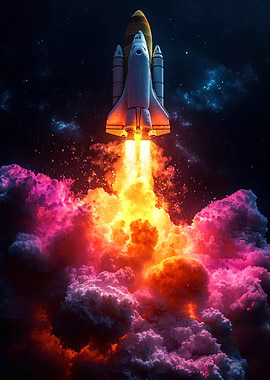 Space Shuttle Launching into Space