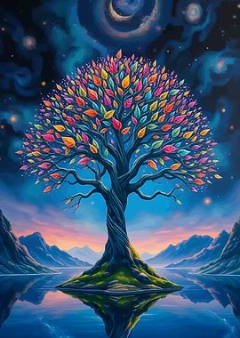 Colorful Tree of Life Painting