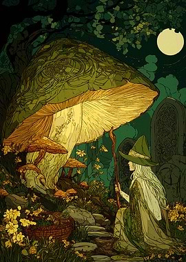 Mushroom Witch Forest Glade