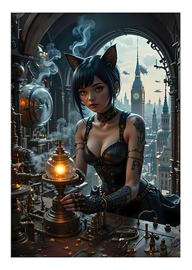 Steampunk Catgirl Engineer in London
