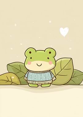 Cute Frog in Sweater Illustration