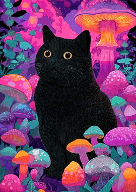 Cat Mushroom Forest