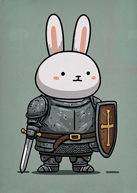 Cartoon Rabbit Knight