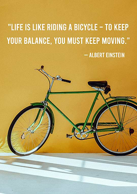 Green Bicycle with Einstein Quote