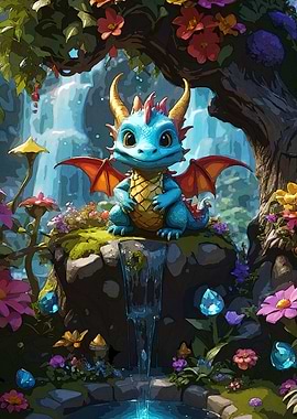 Cute Dragon Fantasy Garden