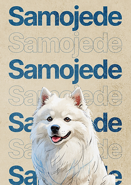 Samojede Dog Poster