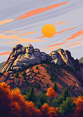 Mount Rushmore Landscape Art