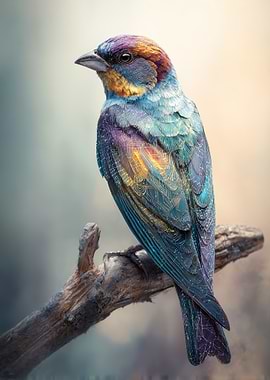 Colorful Bird on Branch