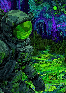 Astronaut Alien Landscape