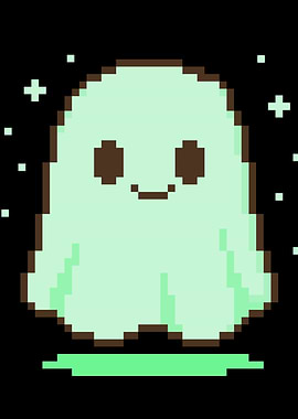 Cute Pixel Art Ghost