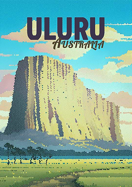 Uluru Australia Travel Poster Mosaic